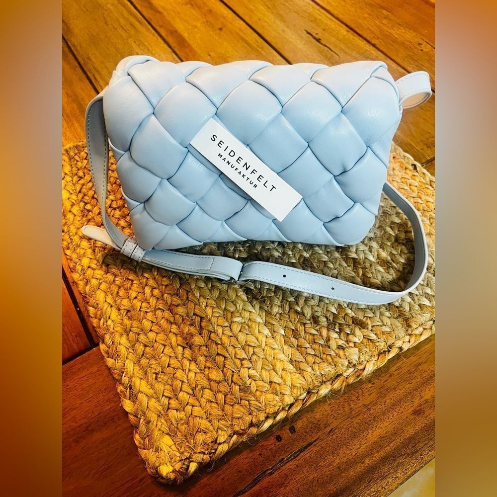 SEIDENFELT Elegant Light Blue Woven Crossbody Bag; NWT! Beautiful!